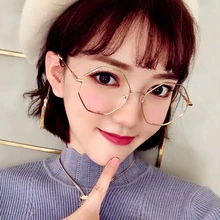 Золотые многоугольные женские и мужские металлические Восьмиугольные очки, прозрачные плоские зеркальные оптические оправы, прозрачные круглые очки Occhiali Oculos Gafas