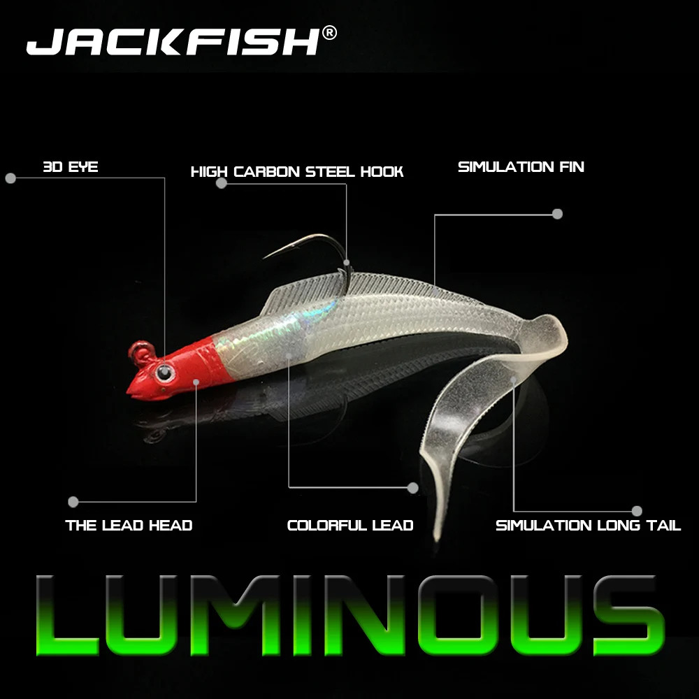 JACKFISH 12 CM/8G لينة إغراء Wobblers الاصطناعي سيليكون الطعم الصيد إغراء باس البحر الكارب عوامة سنارة صيد ملعقة تهزهز السحر معالجة