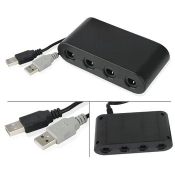 

Newest 4 Ports Of the GameCube GC Controller USB Adapters For Nintend Switch /forWii U /for PC Gaming Accessories Black