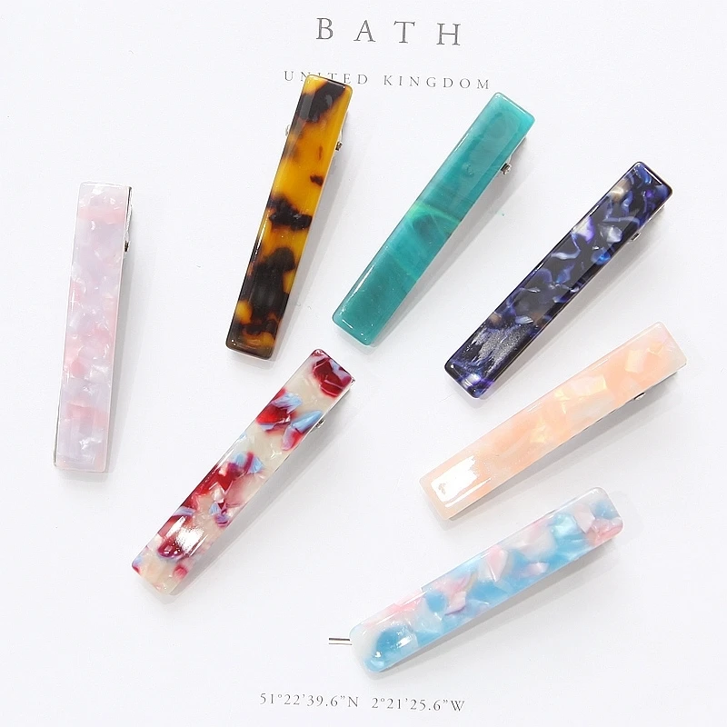 

2018 Japan and Korea Popular Contracted Temperament Duck Clip With Natural Texture Print Hairpin Lady's Hair Accessories