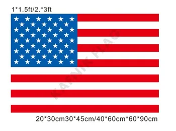 

KAFNIK,free shipping 20*30cm/30*45cm/40*60cm/60*90cm small single sided flags American Flag USA flag for Countries World Event