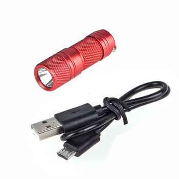 

USB Rechargeable mini Keychain Flashlight 490lm 1-mode White Light LED Flashlight Torch w/ USB Cable Li-ion Battery Torchlight