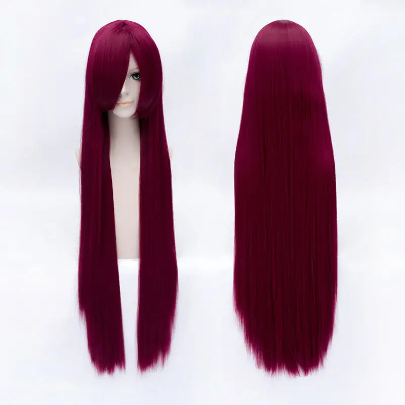 

Cosplay Party wig costume 100CM Wine - Red colour straight wig