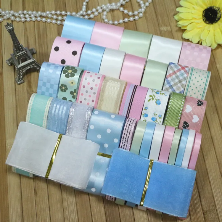 

DIY RIBBON SET----spring color mix ribbon set (total 35 yard)
