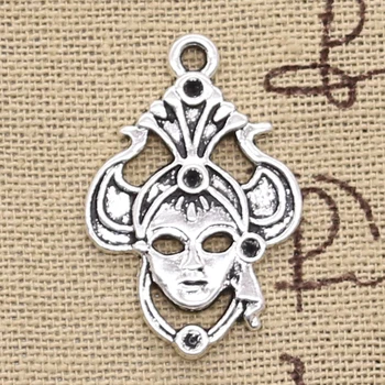 

15pcs Charms Classical Mask 20x30mm Antique Silver Color Plated Pendants Making DIY Handmade Tibetan Silver Color Jewelry