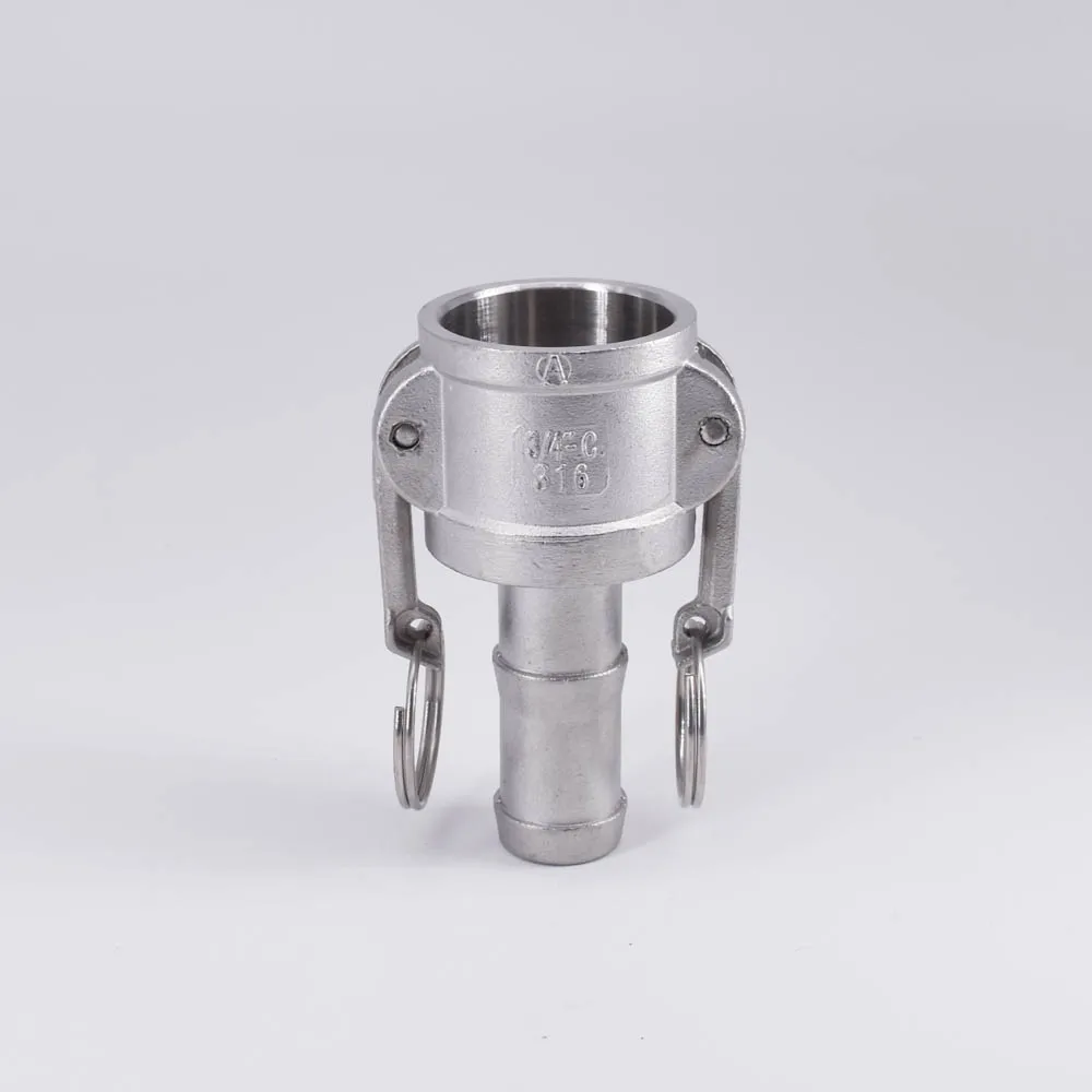 1/2 &quotHosetail Barb x Socket Type C Camlock БЫСТРОРАЗЪЕМНАЯ муфта 304/316 Stianless кулачковая канавка для