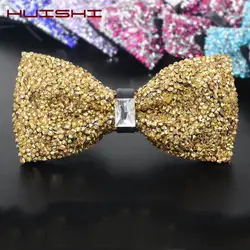 HUISHI мужские роскошные алмазные золотые галстуки-бабочки с кристаллами, драгоценные галстуки-бабочки, модные аксессуары для свадебной