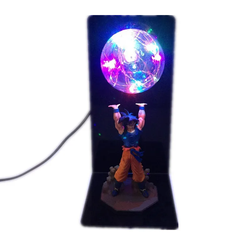 

DROPSHIPPIN Fancy Design Dragon Ball Z Figure Toy Son Goku Genki dama Spirit Bomb Effect DIY LED Colorful Flash Light lamp Set
