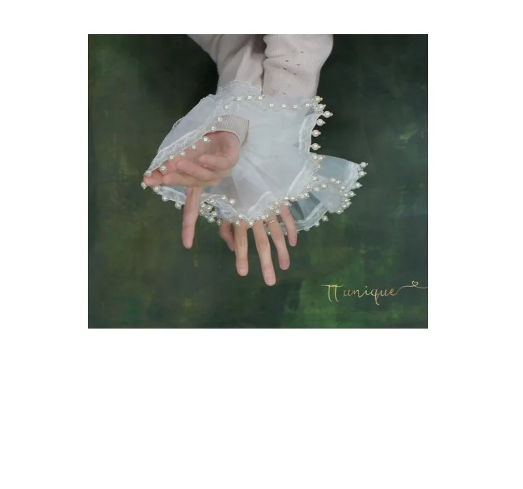 Аксессуары для одежды весна белый гриб плиссированные нагрудные волнистые кружева внутри воротник очарование принцессы из органзы ветер