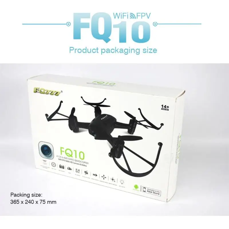 FQ777-FQ10A Карманный Дрон Мини WiFi RC Квадрокоптер FPV 2.0MP 720 P HD камера