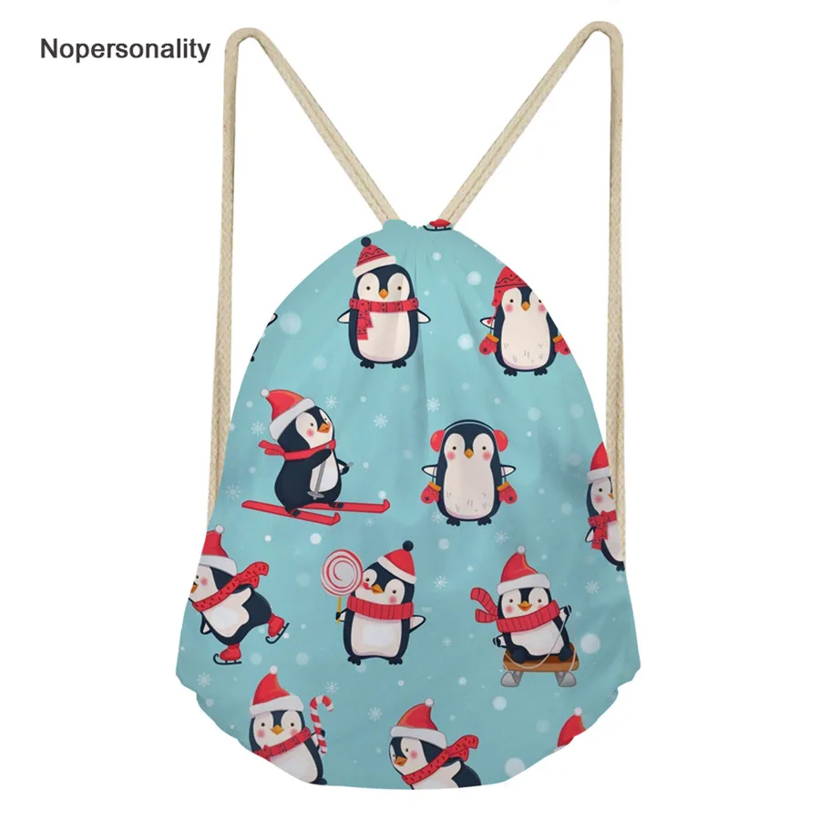 Nopersonality для женщин Drawstring сумки милый Пингвин печати Детская школьная Bagpack, путешествия пляж рюкзак Mochilas дети Softback