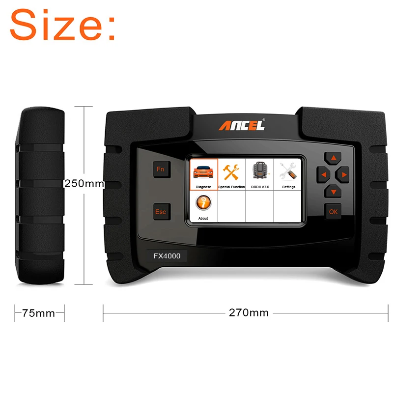 Ancel FX4000 OBD2 диагностический инструмент автомобиля полная система OBD 2 Профессиональный Автомобильный сканер ABS EPB масляный Сервис Сброс OBD сканер