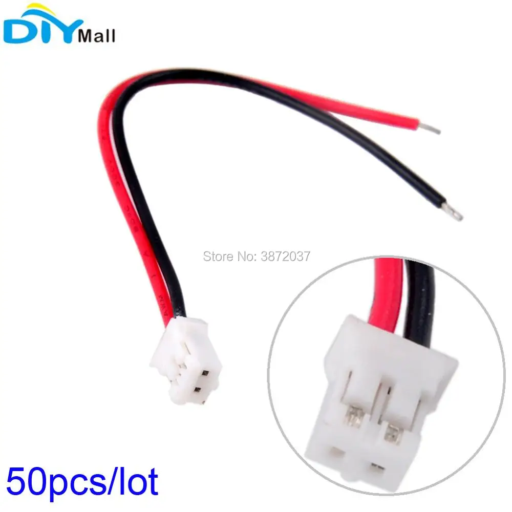 50 шт./лот UL1007 26AWG JST PH2.0mm 2P 2Pin Соединительный кабель Электронный провод для LoRa32u4