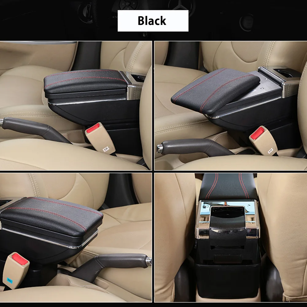 Для Toyota Sienta Автомобильная центральная консоль коробка авто подлокотник для хранения с подстаканниками - Название цвета: Black