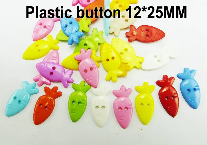 100 шт редис смешанные цвета Окрашенные Пластиковые кнопки пальто сапоги шитья одежды аксессуар морковь и пуговицы P-236