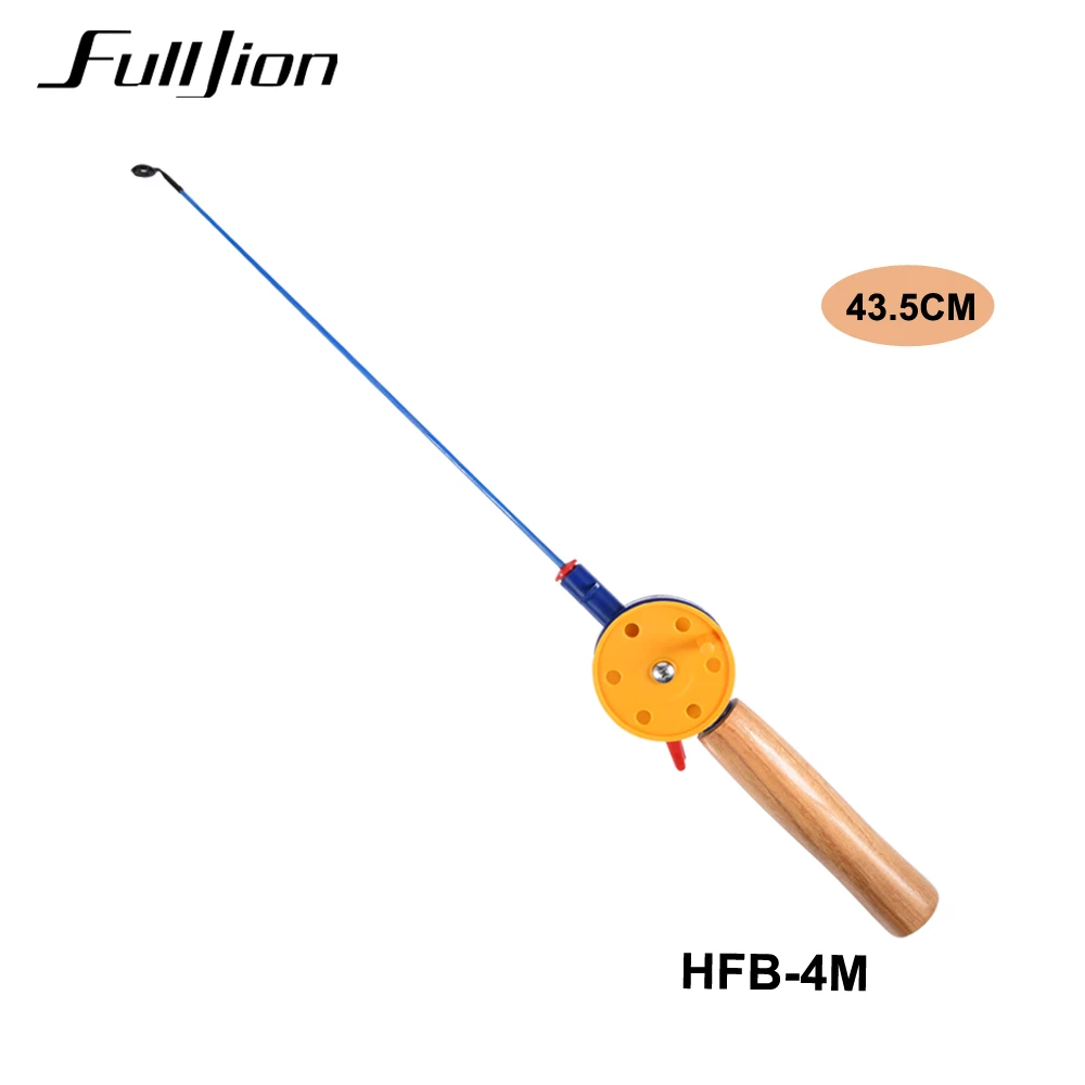 Fulljion 1 шт., зимние удочки для подледной рыбалки с катушками, ручка из хвойных пород, ультра-светильник, Ультра короткие уличные рыболовные снасти, комбинация - Цвет: Светло-желтый