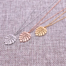 Нержавеющая сталь Philodendron лист Frond подвеска цепочка ожерелье высокое качество водонепроницаемое ожерелье летний пляжный стиль для женщин