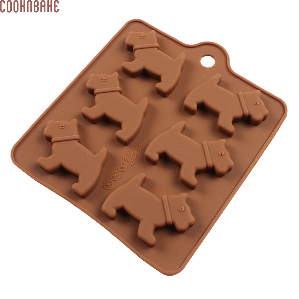 COOKNBAKE силиконовая форма в форме собаки для шоколада, конфет, 6 отверстий, кубик льда, желе, печенье, кондитерские изделия, инструмент для выпечки, декоративная форма для торта