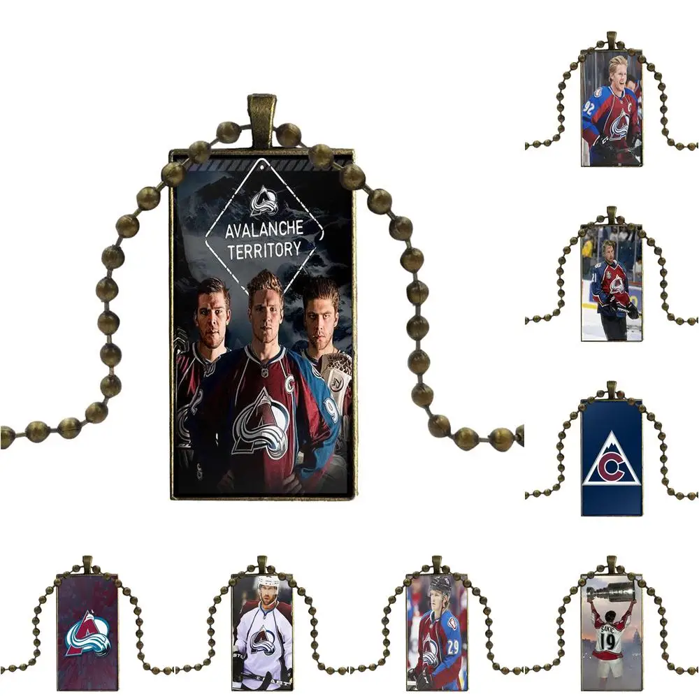 

For Women High Quality Girls Necklace Fashion Long Chain With Rectangle Necklace Jewelry Colorado Avalanche Clubhouse