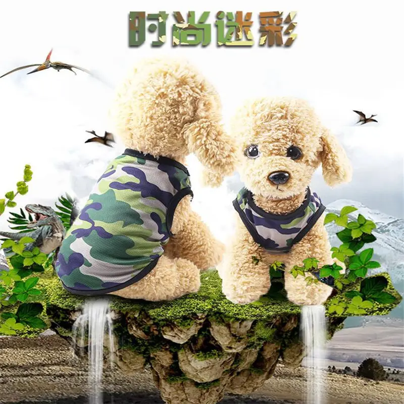 

Dog Clothes for Small Dog Camo Dog Clothing Summer Hoody pet shirt Coat T-shirt Honden Kleding Dog Clothes