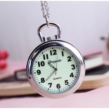 Нержавеющая сталь модные прекрасные карманные часы брелок часы Брелок Клип кулон кварцевые карманные часы