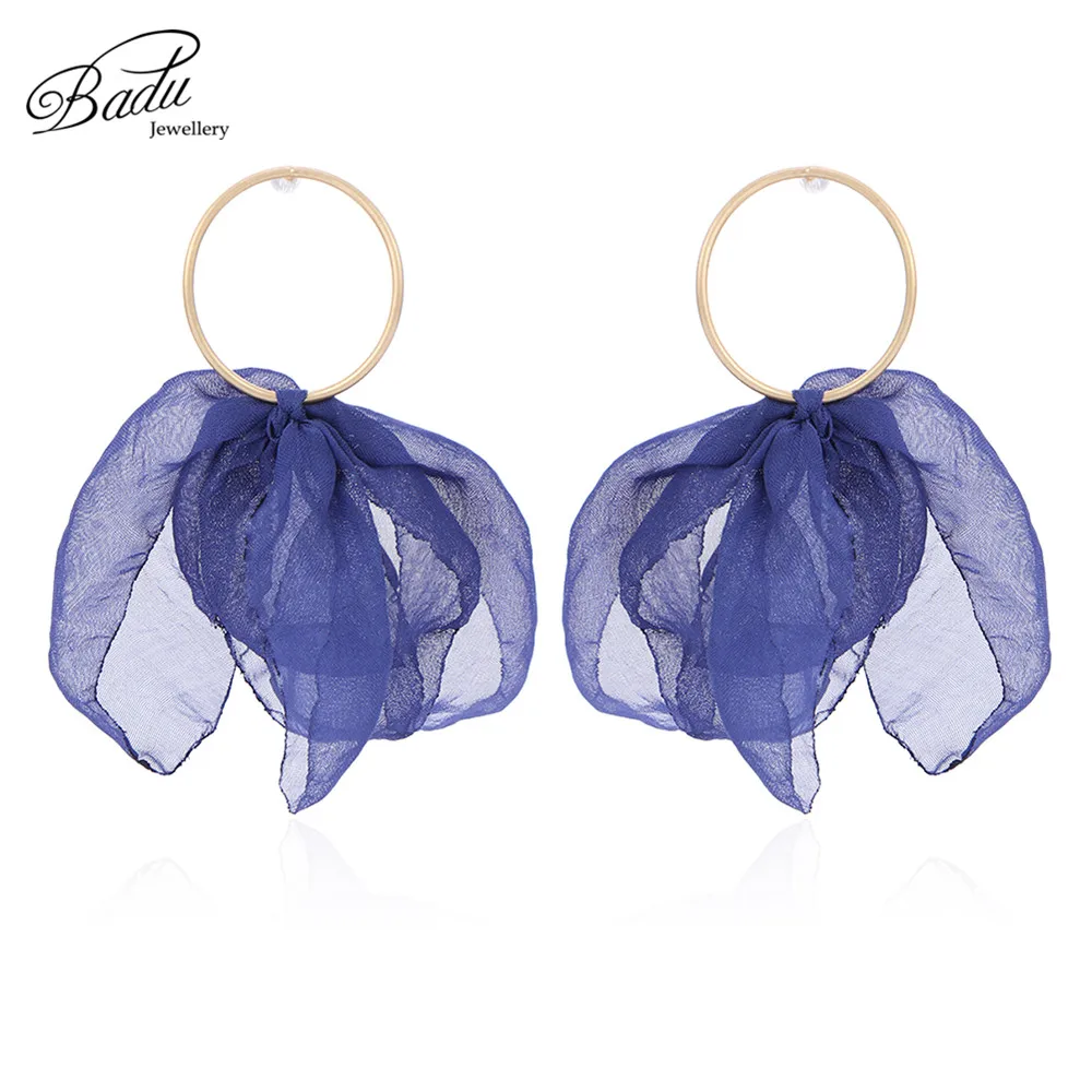 Badu милые богемные серьги в виде цветка из пряжи для женщин, Романтические Рождественские украшения, подарок для девочек, цветные серьги