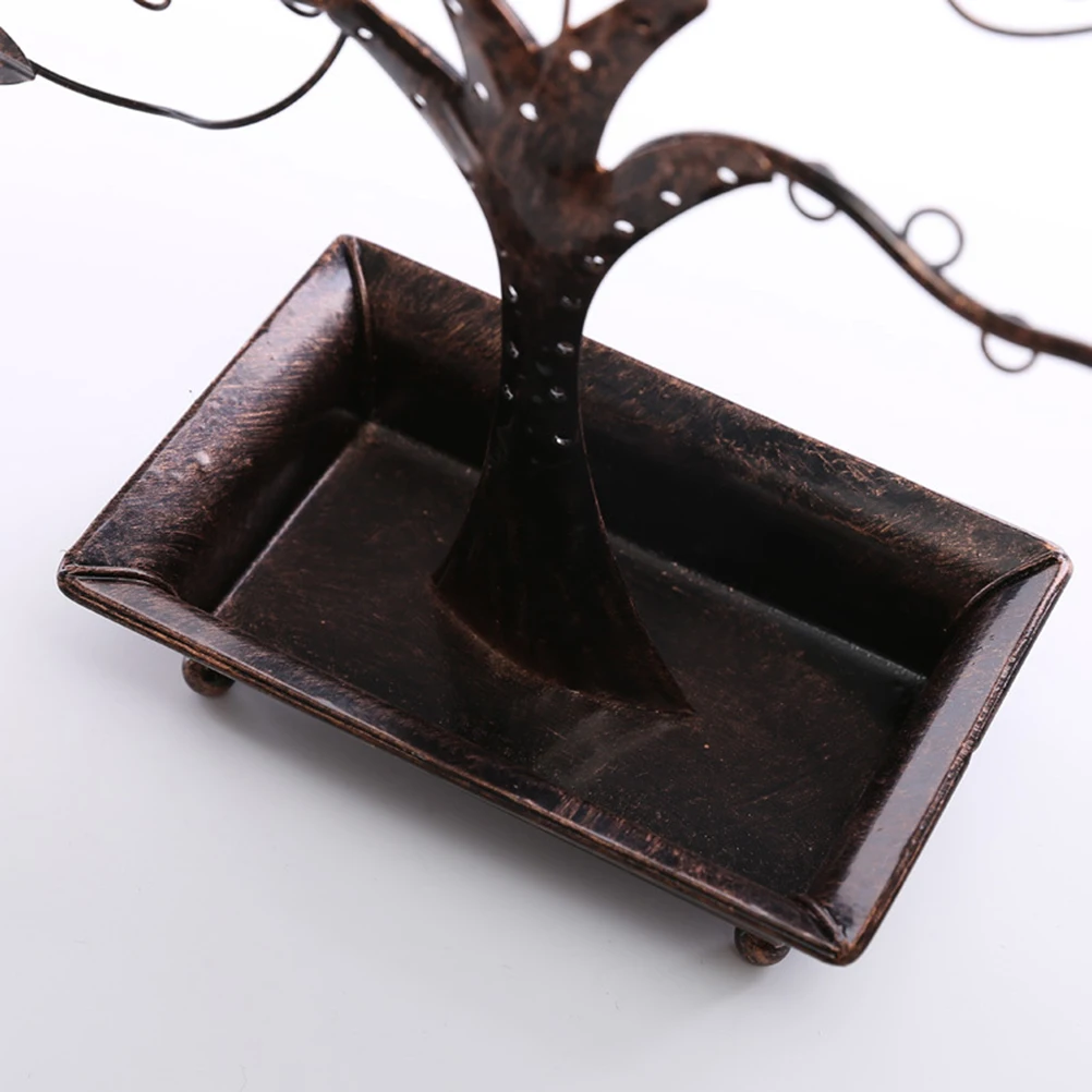 Металлическая подставка-держатель для серег с кольцом, поднос для посуды, ожерелье, дерево, дизайнерские вешалки для ювелирных изделий