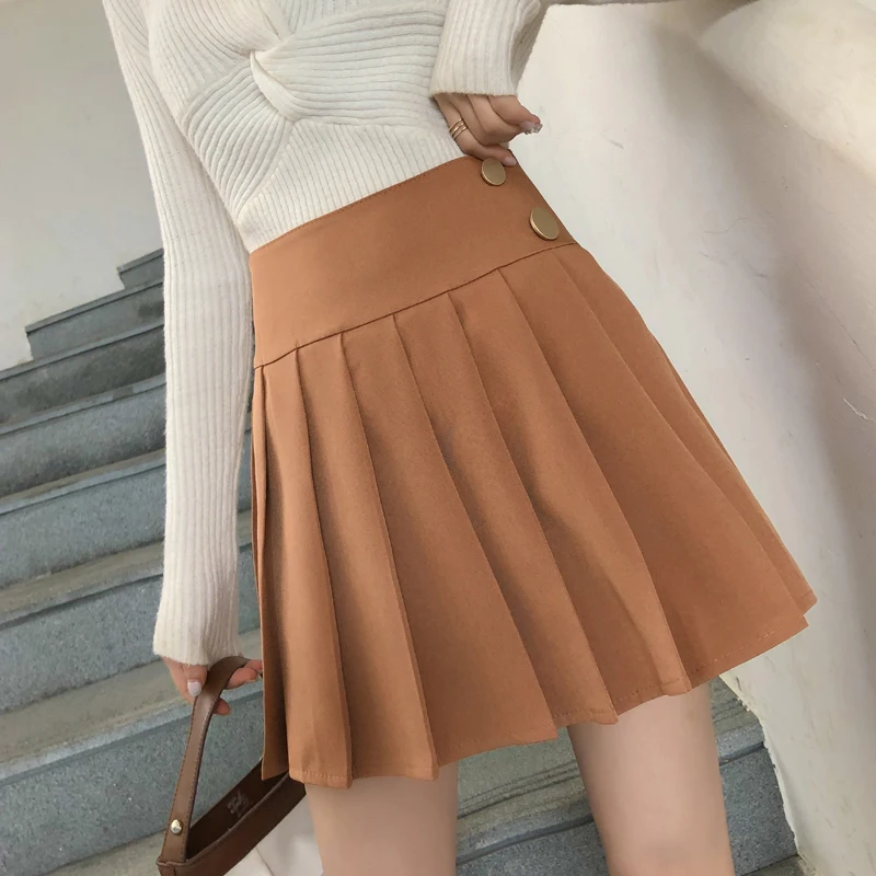 Preppy Style High Waist Pleated Skirts Girls Korean Harajuku Short