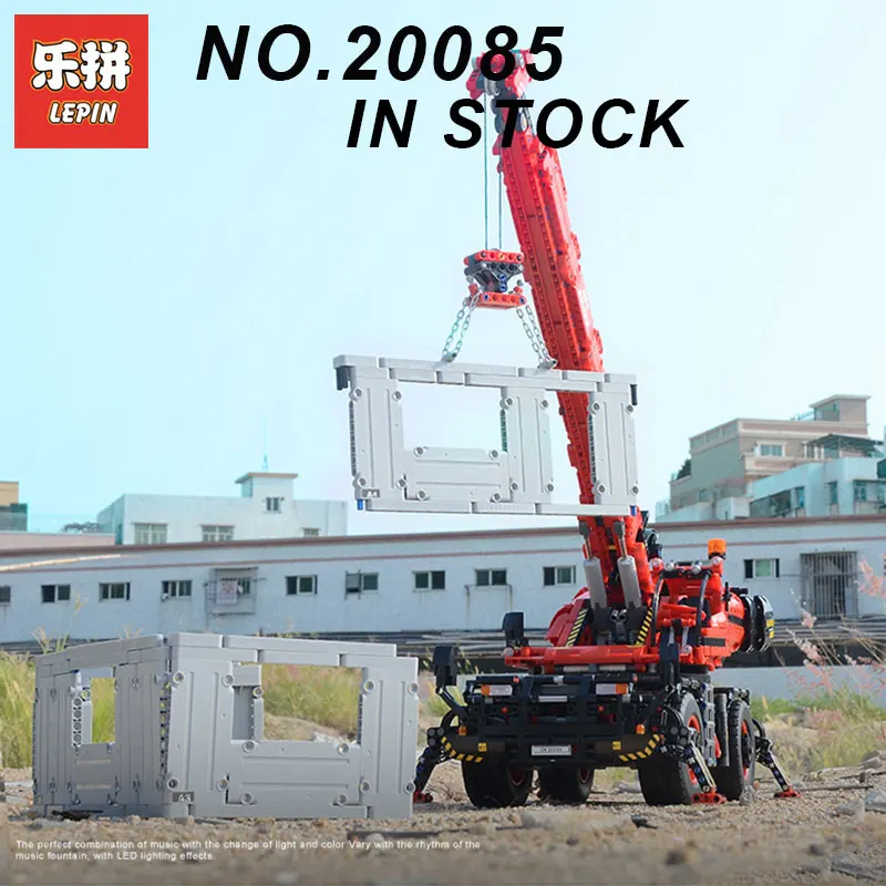

Lepin 20085 Compatible Legoing 42082 Technic Series Rough Terrain Crane Building Blocks Bricks Educational With Battery B