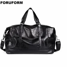 Мужская черная сумка дорожная сумка водонепроницаемая кожаная большая Вместительная дорожная сумка многофункциональная сумка-тоут Повседневная сумка через плечо LI-2395