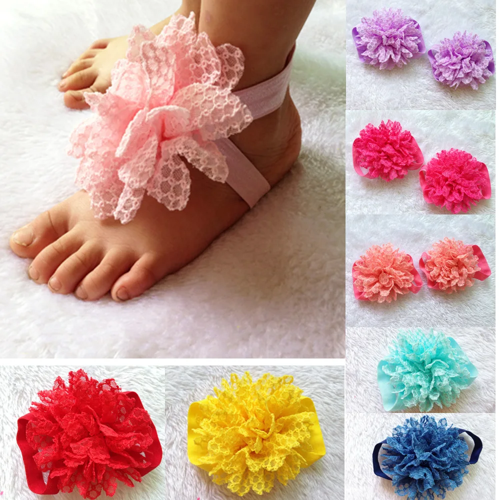 10pcs/lot Chiffon Infant Child Foot Flower CF186 |