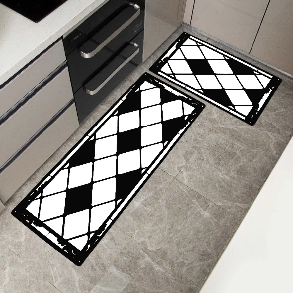 Коврики для кухни с геометрическим узором наружный входной коврик для коридора Нескользящие коврики для ванной кровать передние маты Добро пожаловать коврик на кухню