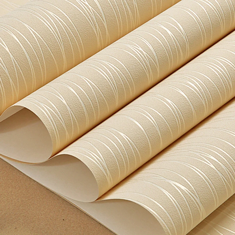 Stripes Non woven Wallpaper Living Room Warm And Solid Vertical Striped Wallpaper Roll Bedroom Wall Paper TV Soft Backdrop