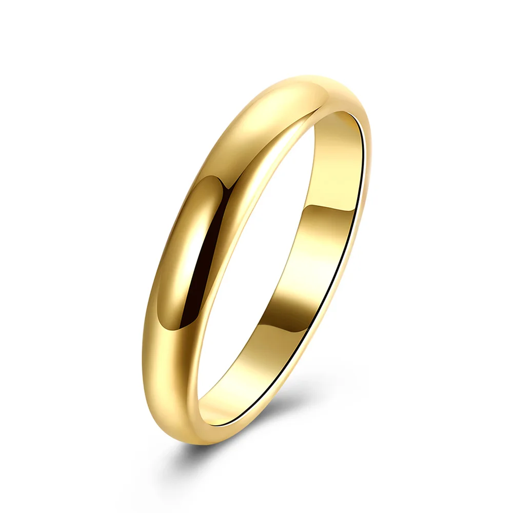New Fashion Smooth Ring Simple Stainless Steel Inside And Outside Arc Hand Polished Mirror For Women Couple Wedding Jewelry | Украшения и