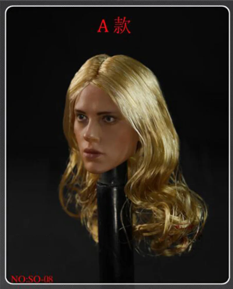 

1/6 Scale Female Girl Lady head Sculpt Scarlett Black Widow Long Curly Hair F 12 Inches Phicen HT Body Figure Doll