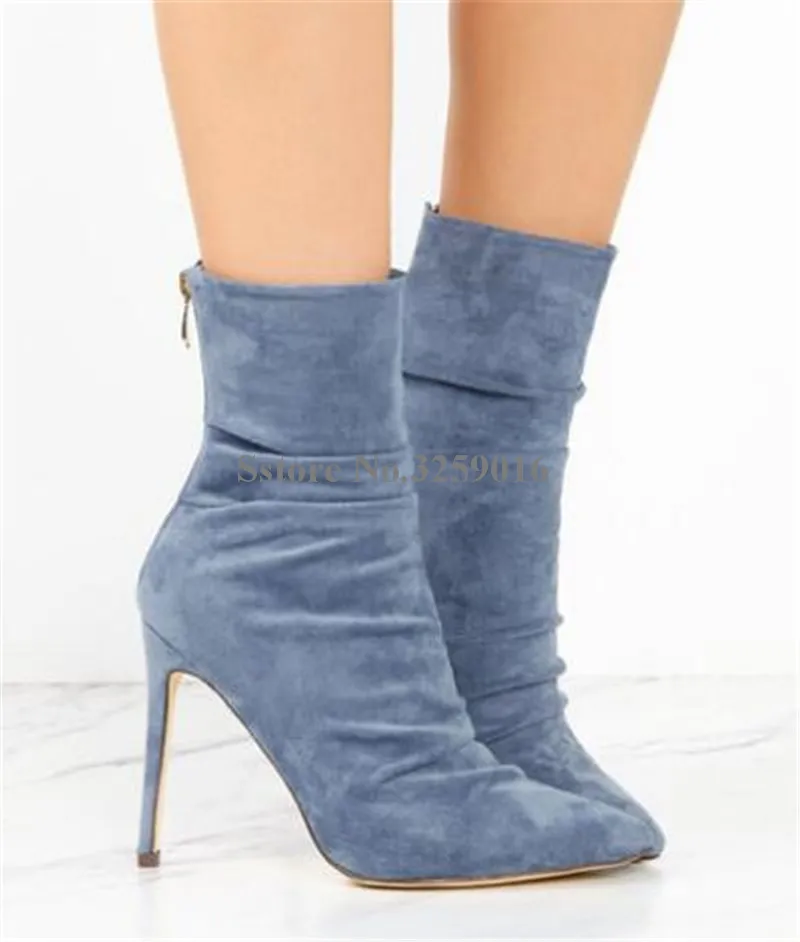 split suede high heel boots