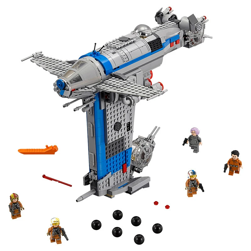 

873Pcs Star Wars Episode VIII Resistance Bomber Building Blocks Kits 75188 Legoings Star Wars Figures Bricks Model Toys