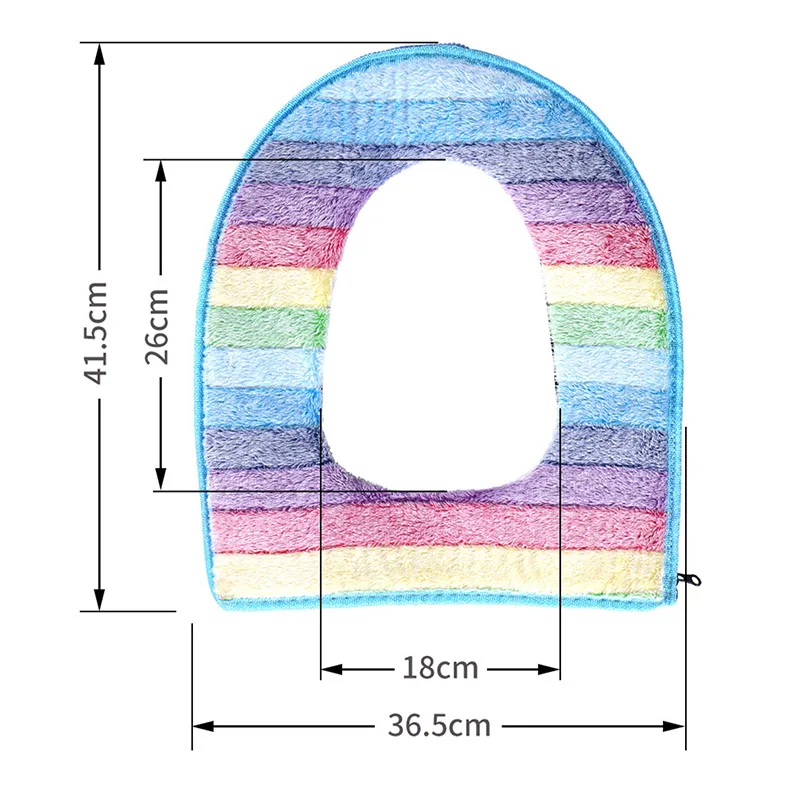 Сиденье для унитаза, мягкий коврик, теплая подушка на сидение унитаза, моющийся, мульти-стиль, протектор, аксессуары для ванной комнаты, набор, сиденье для унитаза - Цвет: Rainbow zipper