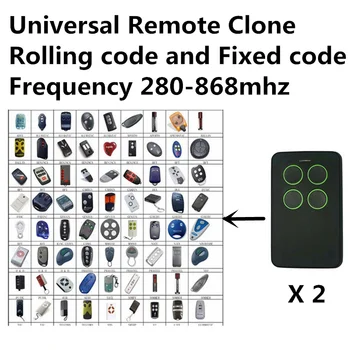 

2X Multi frequency copy 280-868mhz rolling code garage door remote control duplicator top quality fine