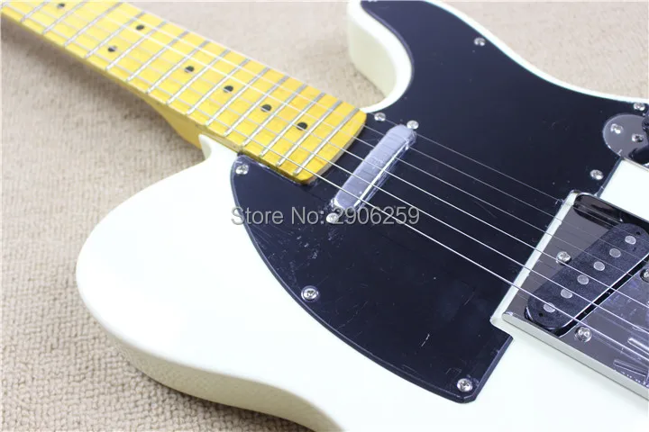 Горячая Распродажа tele guitar электрическая гитара кремового белого цвета черного