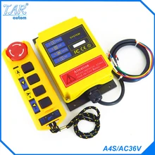 High Quality New Arrivals Crane Industrial Remote Control A4S Wireless Transmitter Push Button Switch China ac65 440v industrial remote control wireless hoist crane remote control switch 1 receiver and 1 transmitter push button switch