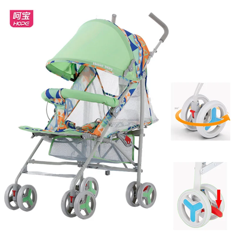 

HOPE Summer Umbrella Baby Stroller with Mosquito Net Breathable Super Light Portable Travel Backpack Stroller Newborn Lie Flat