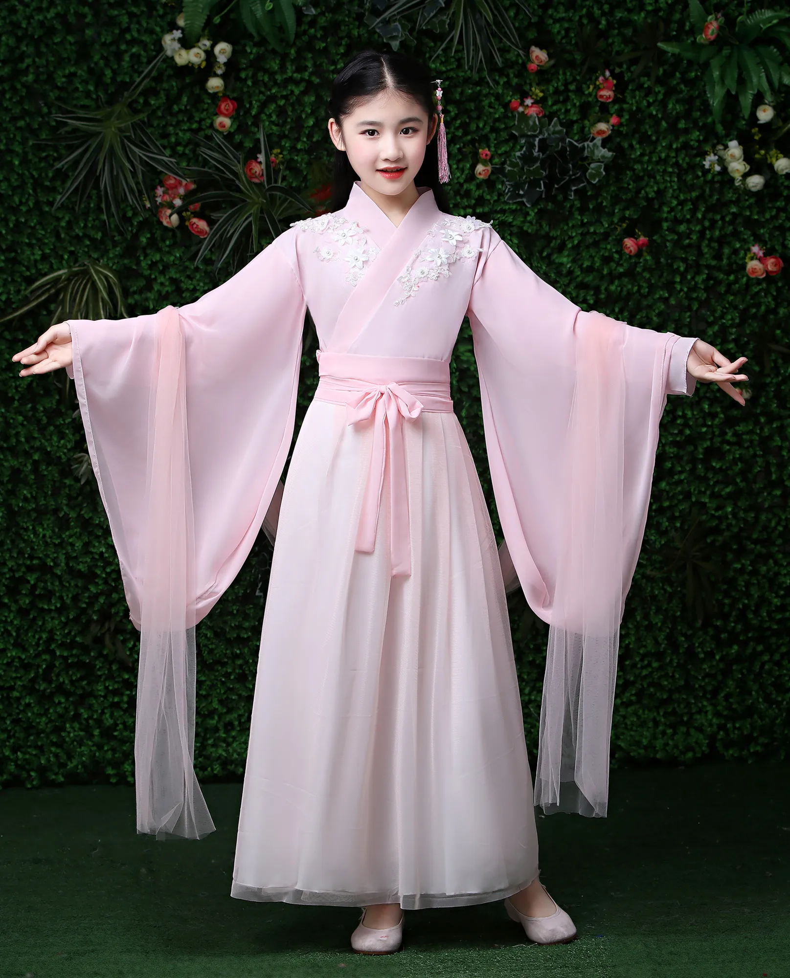 Hanfu платье для девочек Дети hanfu одежда древней китайской платье в традиционном китайском стиле детское платье Одежда для сцены ханьфу