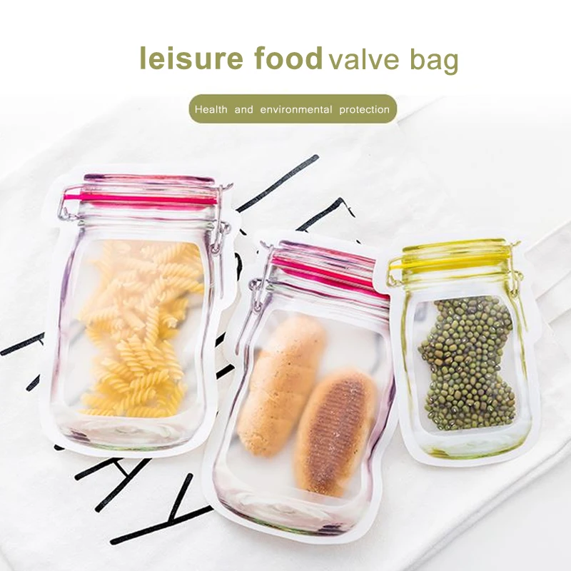 

PE Fridge Freezing Food Storage Bag Zipper Pouches Useful Household Kitchen Practical Containers Preservation Dried Fruit