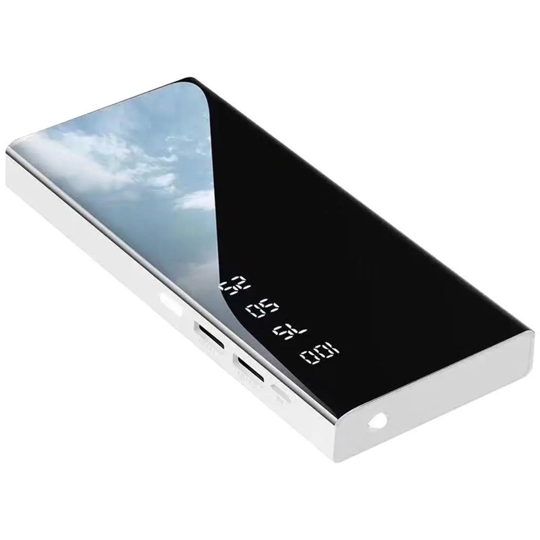 

1000mAh Portable Power Bank Glossy Mirror Digital Display with LED Light Mobile Power Bank External Battery Charger Poverbank