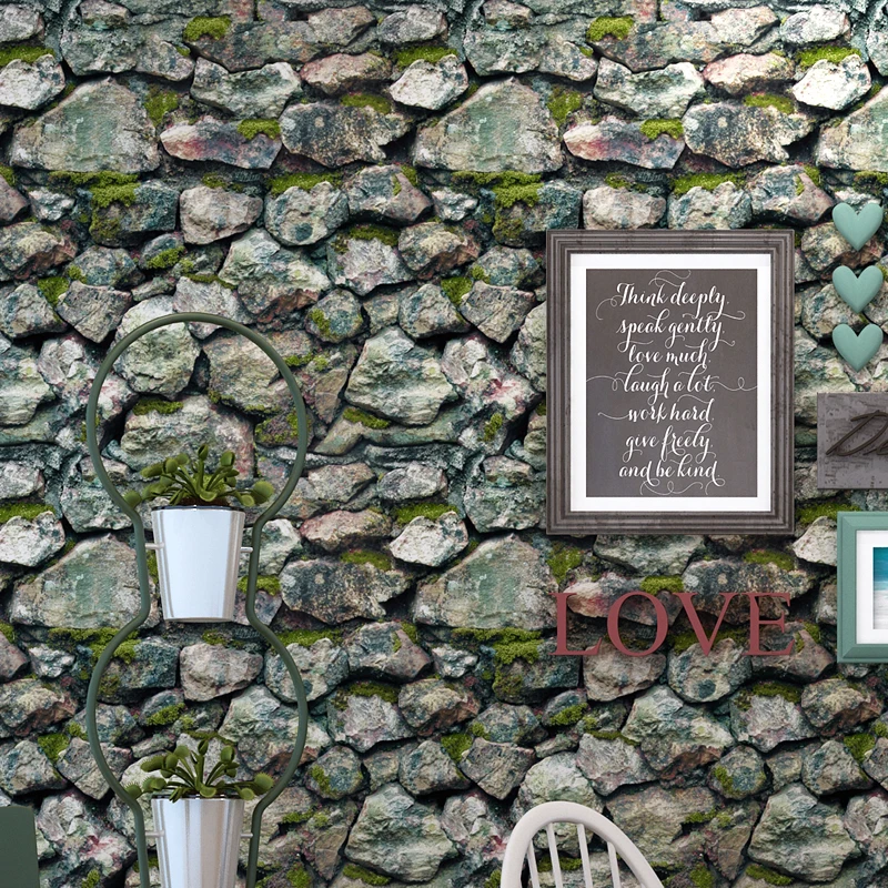 

Vintage 3D Effect Imitation Stone Brick Wall PVC Waterproof Wallpaper For Walls Roll 3D Room Restaurant Cafe Vinyl Wall Paper