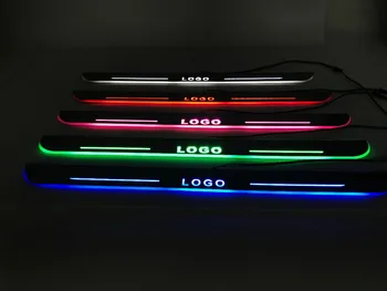 Osmrk led移動ドアスカッフプレートポイントでnerfバー & ランニングボードドア敷居光オーバーレイシトロエン、トップ品質
