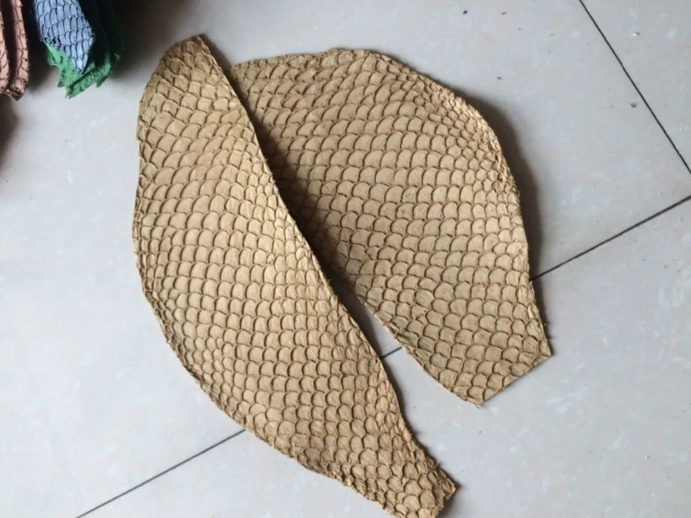 Натуральная рыбья кожа для обуви светильник желтая натуральная FL 07|fish skin leather|fish