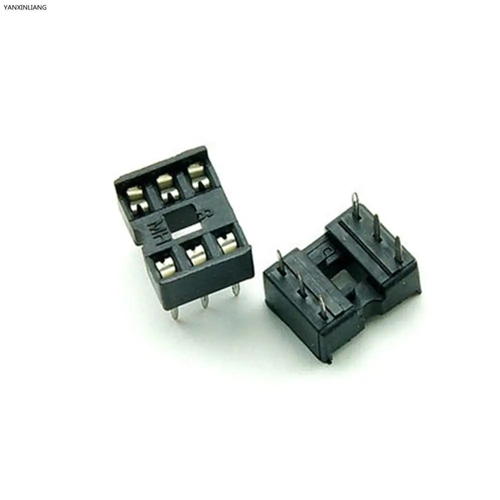 

80PCS/Lot 6 Pin DIP Square Hole IC Sockets Adapter 6Pin Pitch 2.54mm Connector