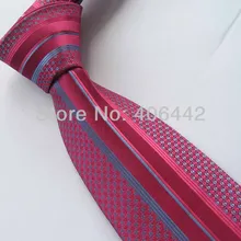 Yibei Coachella Мужские галстуки бордовый с синими пятнами полоса жаккардовый галстук Gravata галстук в деловом стиле для мужчин платье вечерние свадебные